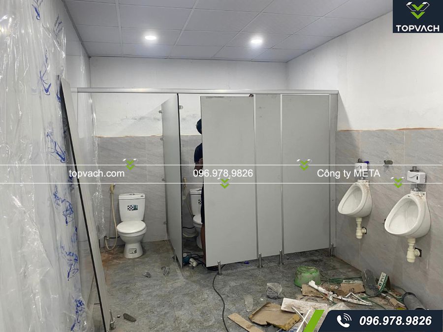 Lắp đặt vách ngăn vệ sinh Compact cho nhà hàng Thượng Hải